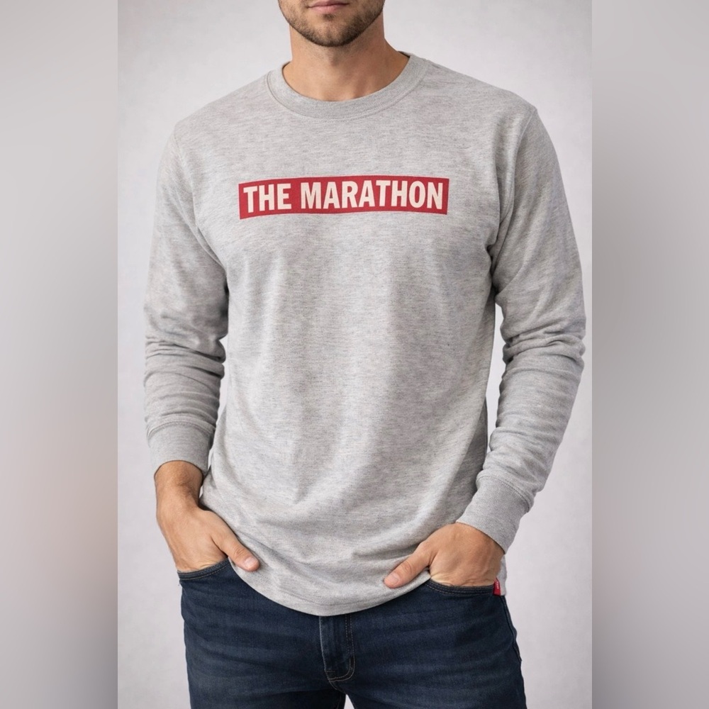 The Marathon Clothing Crewneck Sweatshirt Bar Gray Red Men’s Size 4X XXXL NWT